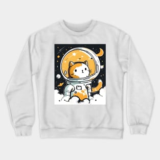 Funny Cat Astronaut Space Cat Lover Retro Crewneck Sweatshirt